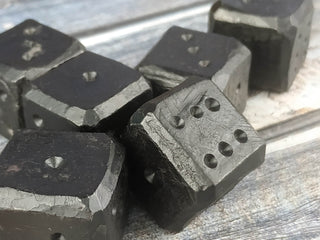 Metal dice, Forged bones, Forged gifts, Iron jewelry
