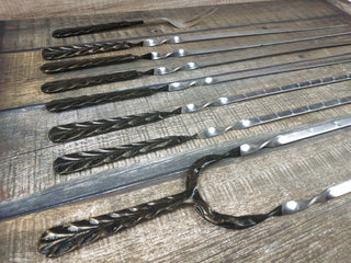 Grilling Set, Grill Tools, Grilling Gift, Hand Forged, Grill Utensils, Iron Gifts, Steel Gift, Kebab Skewers, Stainless Steel Skewers