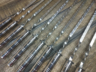 Birthday gift, Grilling gift, Husband gift, Hand forged, Stainless steel skewers, Cookware for camping, Housewares, Grilling set