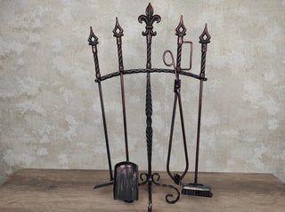 Forged fireplace tools set, Fireplace poker, Fireplace Tongs, Shovel, Broom, Hand Forged, Fireplace Gift, Fireplace Tool, Fire Poker