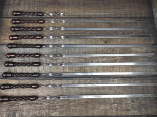 Grilling set, kebab skewers, grilling gift, grilling tools, hand forged, cookware for camping, grill utensils, Iron gifts, husband gift