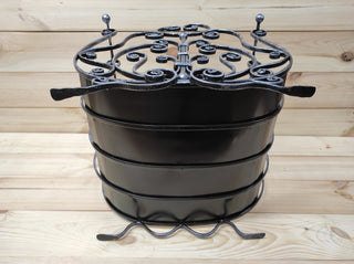 Log holder, Firewood storage, Firewood rack, Firewood basket, Metal basket for firewood, Storage basket, Wrought iron basket