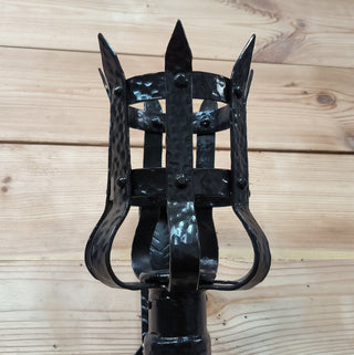 Metal wrought iron sconce, Torch wall lamp, Medieval style light fixture