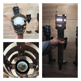Removable light torch for battery bulb Wall candleholders Vikings Flame Wall sconce