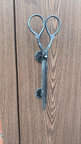 Door handle for beauty salon, Scissors, barbershop door pull, handmade metal door handle