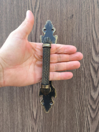 Wrought iron handle, Hand forged handle, Door handle, Metal handle, Barn door handle, Door decor, Wrought hardware, Door furniture