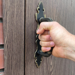 Wrought iron handle, Hand forged handle, Door handle, Metal handle, Barn door handle, Door decor, Wrought hardware, Door furniture
