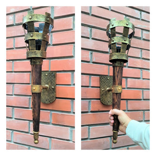 Wall lamp vintage, medieval style lamp, wrought iron lamp, Viking style lighting