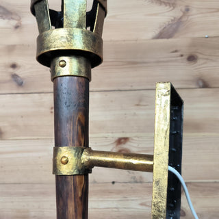 Wall lamp vintage, medieval style lamp, wrought iron lamp, Viking style lighting