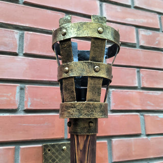 Wall lamp vintage, medieval style lamp, wrought iron lamp, Viking style lighting