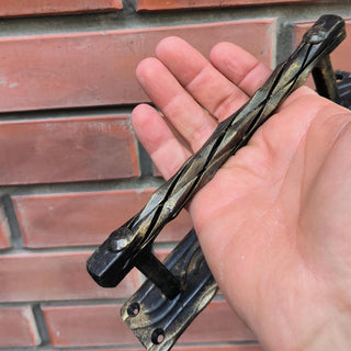 Iron Door Handles. Rustic Pull with Color Options for Gates, Cabinets, Doors
