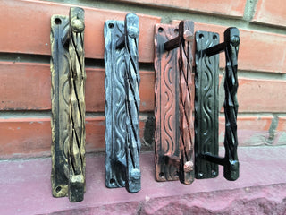 Iron Door Handles. Rustic Pull with Color Options for Gates, Cabinets, Doors