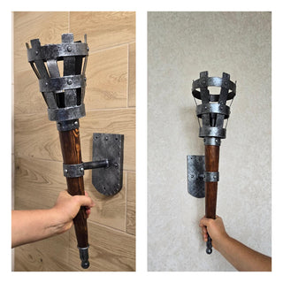 Rustic Medieval Wall Torch Sconce Light