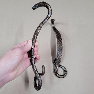 A pair of cabinet door handles Hand Forged Pull Handle Snake