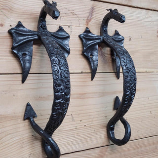 Pair of barn door handles, Dragons door handles