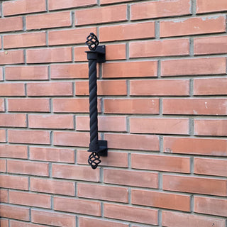 Forged iron door handles, Wrought iron handle, Hand forged handle, Door handle, Metal handle, Barn door handle, Door decor