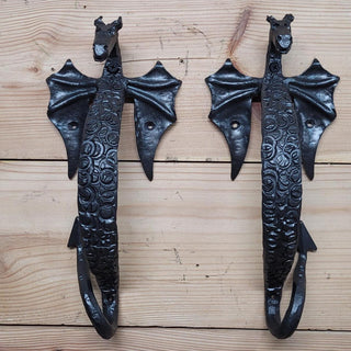 Pair of barn door handles, Dragons door handles