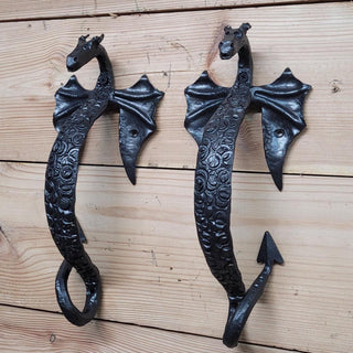 Pair of barn door handles, Dragons door handles