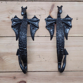 Pair of barn door handles, Dragons door handles