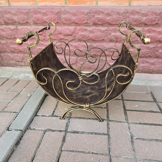 Log holder, Firewood storage, Firewood rack, Firewood basket, Metal basket for firewood, Storage basket, Wrought iron basket
