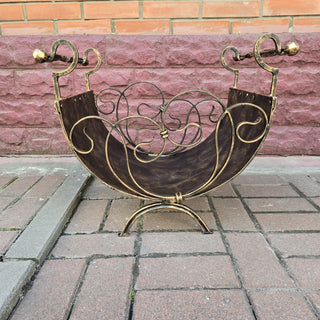 Log holder, Firewood storage, Firewood rack, Firewood basket, Metal basket for firewood, Storage basket, Wrought iron basket