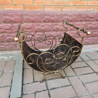 Log holder, Firewood storage, Firewood rack, Firewood basket, Metal basket for firewood, Storage basket, Wrought iron basket
