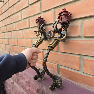 Pair of barn door handles, Dragons door handles