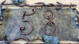 Wrought Iron House Number Sign – Custom Metal Address Plaque for Home