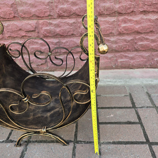 Log holder, Firewood storage, Firewood rack, Firewood basket, Metal basket for firewood, Storage basket, Wrought iron basket
