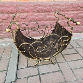 Log holder, Firewood storage, Firewood rack, Firewood basket, Metal basket for firewood, Storage basket, Wrought iron basket