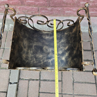 Log holder, Firewood storage, Firewood rack, Firewood basket, Metal basket for firewood, Storage basket, Wrought iron basket
