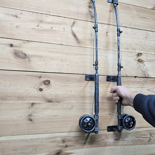 Fishing rod Door Handle, Unique handcrafted door handle, Unusual door decor, Barn Door Handle, Iron Door Pull