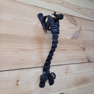 Hand Forged Wrought Iron Bull Head Door Pull – Rustic Farmhouse Handle for Barn, Gate, or Cabin – Blacksmith-Made Viking Style Hardware