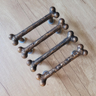 Forged Bone Door Handle: Black Metal Cabinet Drawer Pull (bronze)