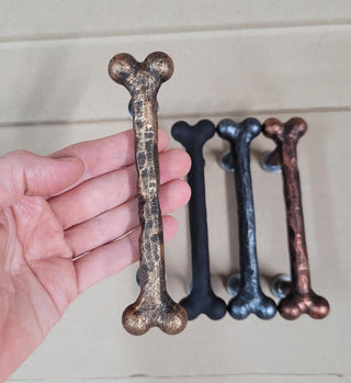 Iron Dog Bone Cabinet Handle: Rustic Drawer Pull, Pet Decor