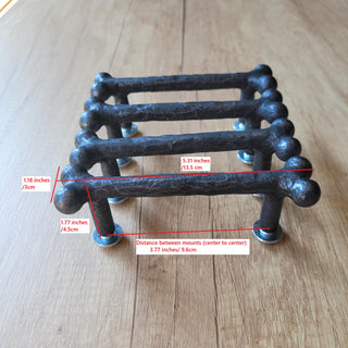 Forged Bone Door Handle: Black Metal Cabinet Drawer Pull (silver)