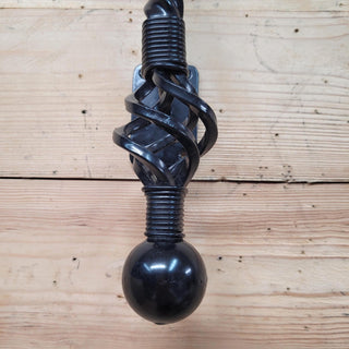 Wrought Iron Door Handle – 25 inch Black Twisted Handle for Wooden or Iron Doors, Handmade Rustic Pull Handle, Farmhouse Barn Door Hardware