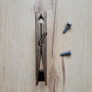 Clothespin Cabinet Handle – Rustic Metal Drawer Pull