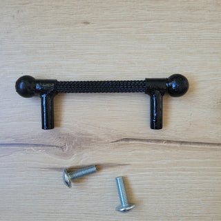 Black forged cabinet handle – iron pull for drawers or doors, handmade rustic hardware