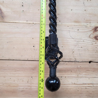 Wrought Iron Door Handle – 25 inch Black Twisted Handle for Wooden or Iron Doors, Handmade Rustic Pull Handle, Farmhouse Barn Door Hardware