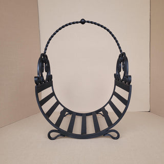 Hand Forged Wrought Iron Log Holder: Firewood Storage Basket