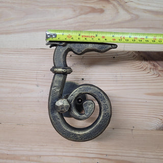 Hand Forged Dog Door Handle – Bronze Patina Iron Door Pull | Rustic Animal Shaped Door Handle | Unique Handmade Metal Door Hardware