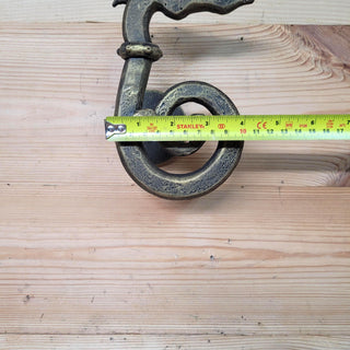 Hand Forged Dog Door Handle – Bronze Patina Iron Door Pull | Rustic Animal Shaped Door Handle | Unique Handmade Metal Door Hardware