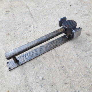 Hand Forged Hammer Door Handle – Wrought Iron Door Pull | Rustic Blacksmith Door Hardware | Unique Metal Door Handle