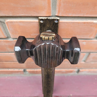 Hand Forged Hammer Door Handle – Wrought Iron Door Pull | Rustic Blacksmith Door Hardware | Unique Metal Door Handle