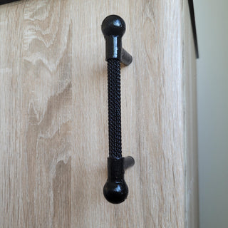 Black forged cabinet handle – iron pull for drawers or doors, handmade rustic hardware