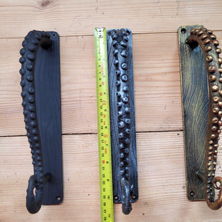 Octopus Tentacle Door Handle: Hand Forged Iron Nautical Style 3 available finishes