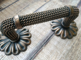 Hand Forged Wrought Iron Door Handle: Rustic Metal Decor