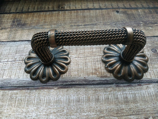 Hand Forged Wrought Iron Door Handle: Rustic Metal Decor