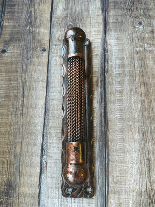 Hand Forged Iron Door Handle: Rustic Metal Barn Hardware
